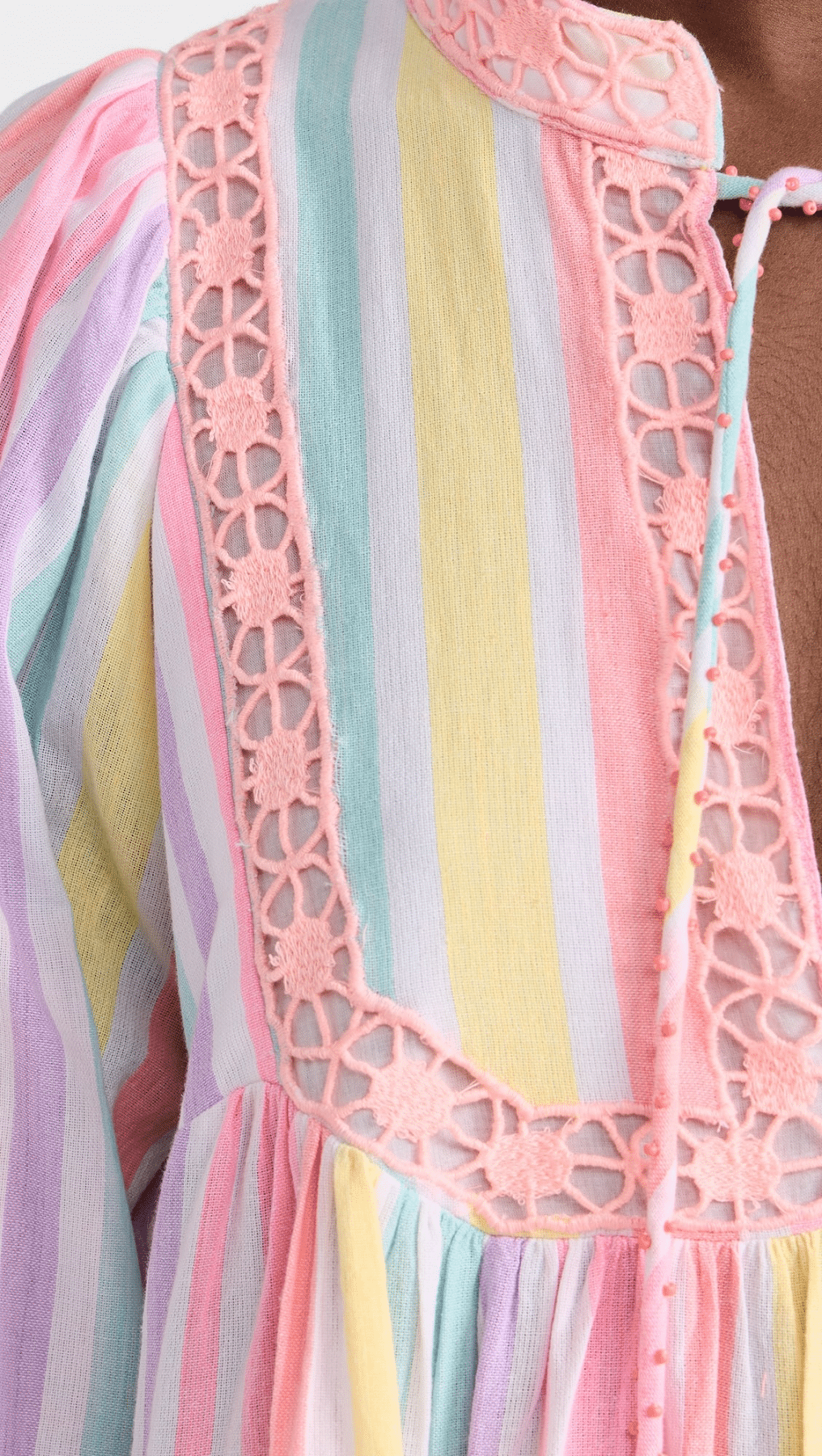 Embroidered Coconut Richillieu Cover Up - Cover Up