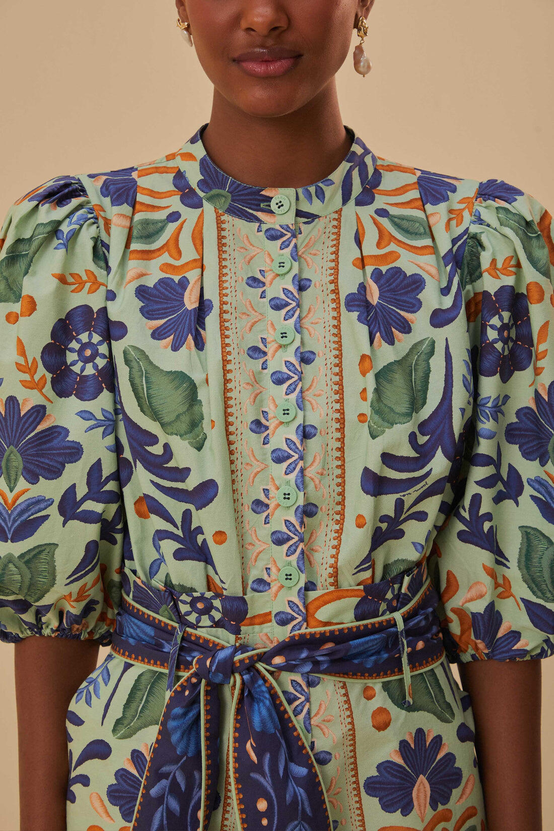 Ocean Tapestry Green Romper - Playsuit