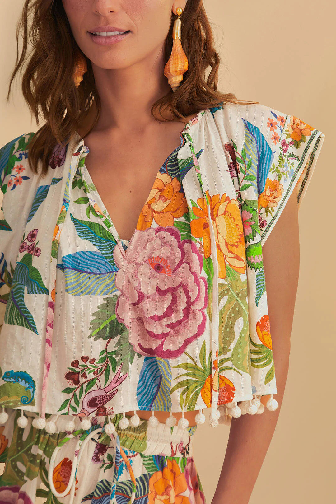 Off White Sweet Bloom Blouse