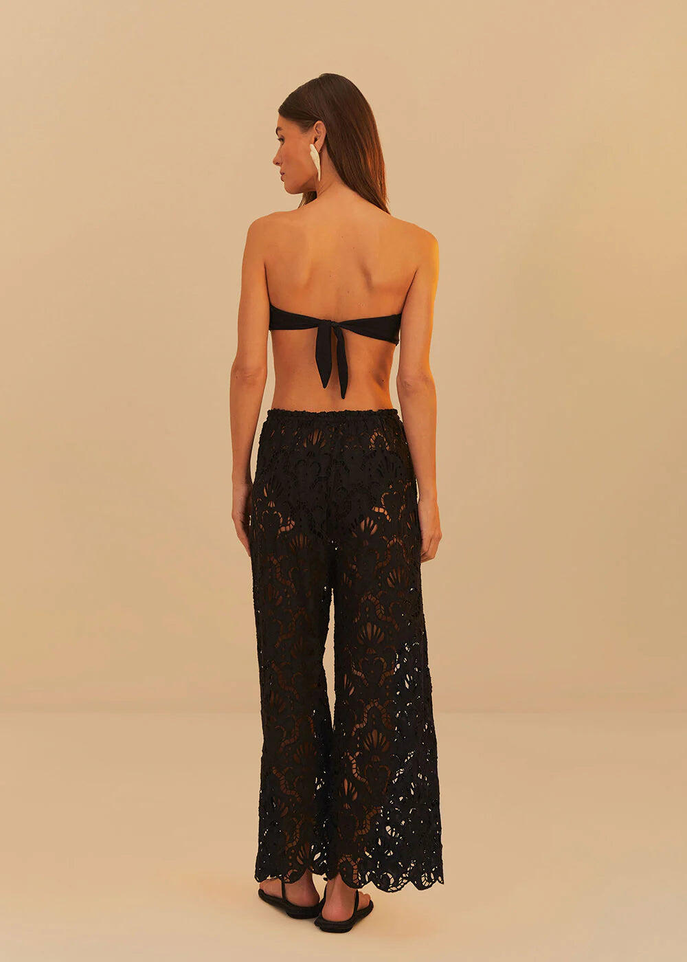 Seashell Eyelet Pants Black