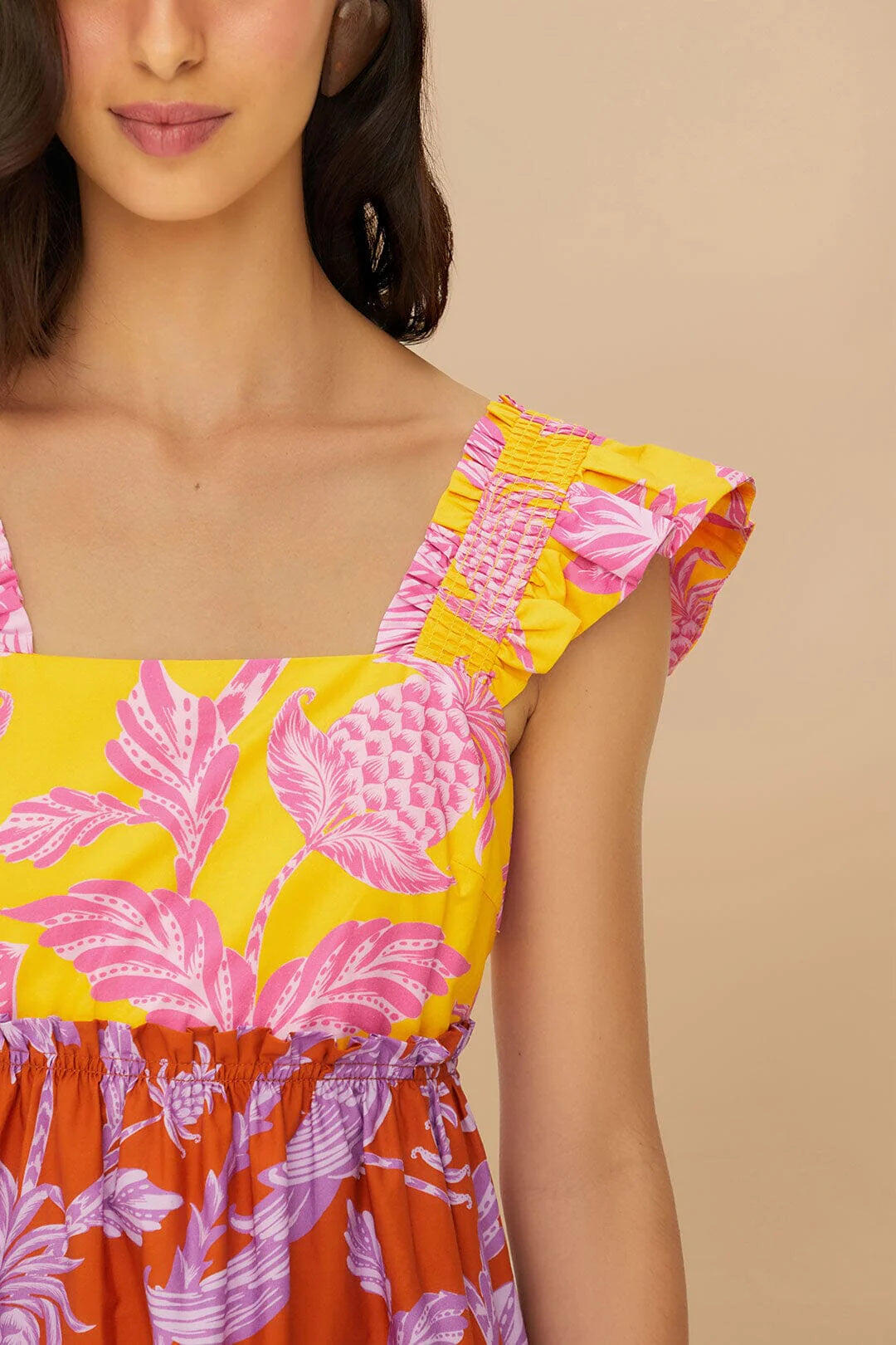 Tropical Swing Mix Mini Dress