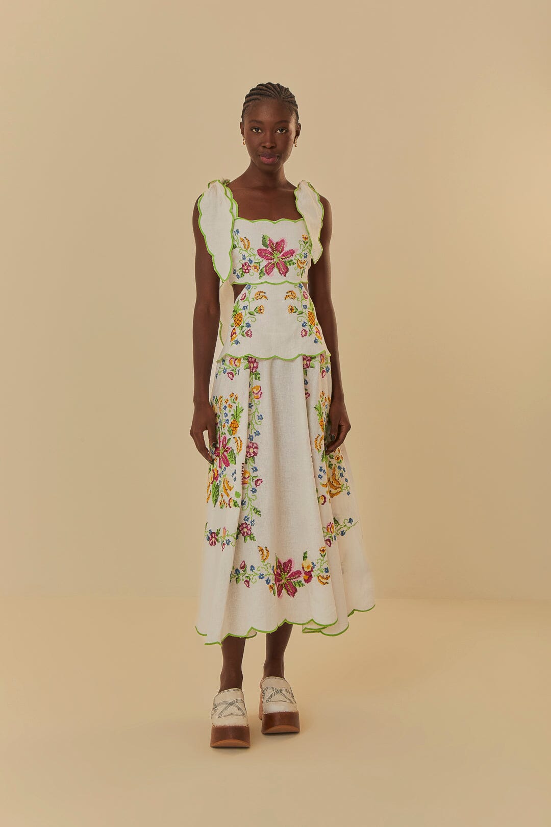 Tropical Romance Off White Maxi Dress - Dress