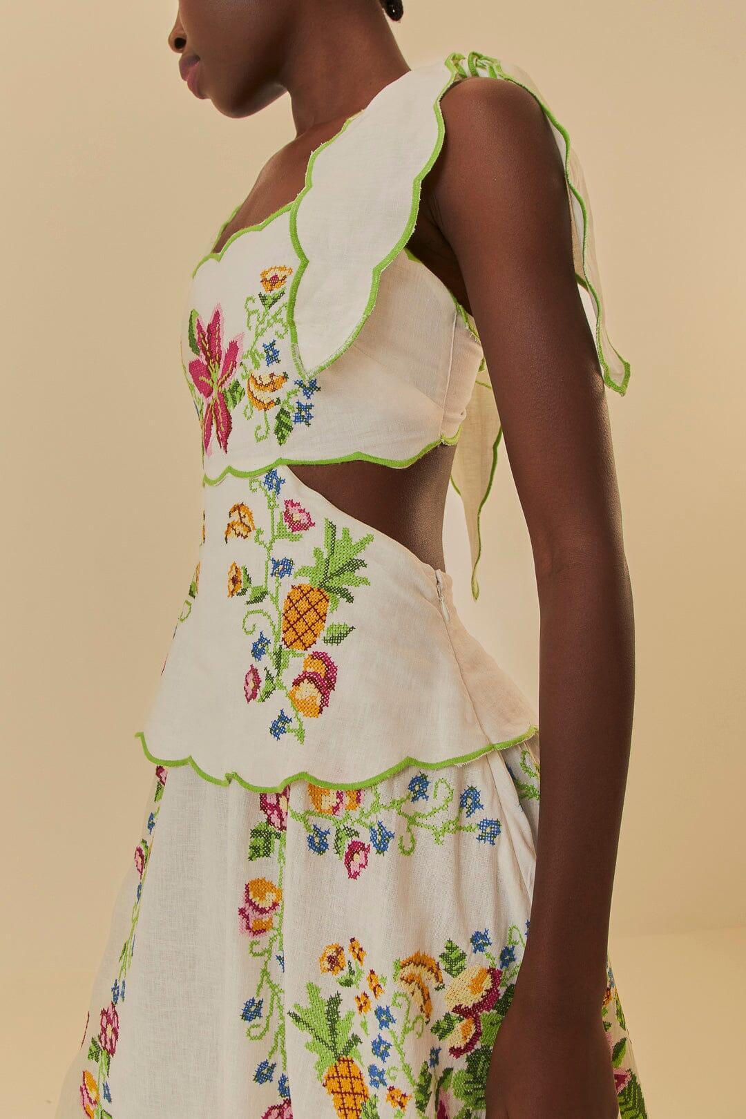Tropical Romance Off White Maxi Dress - Dress