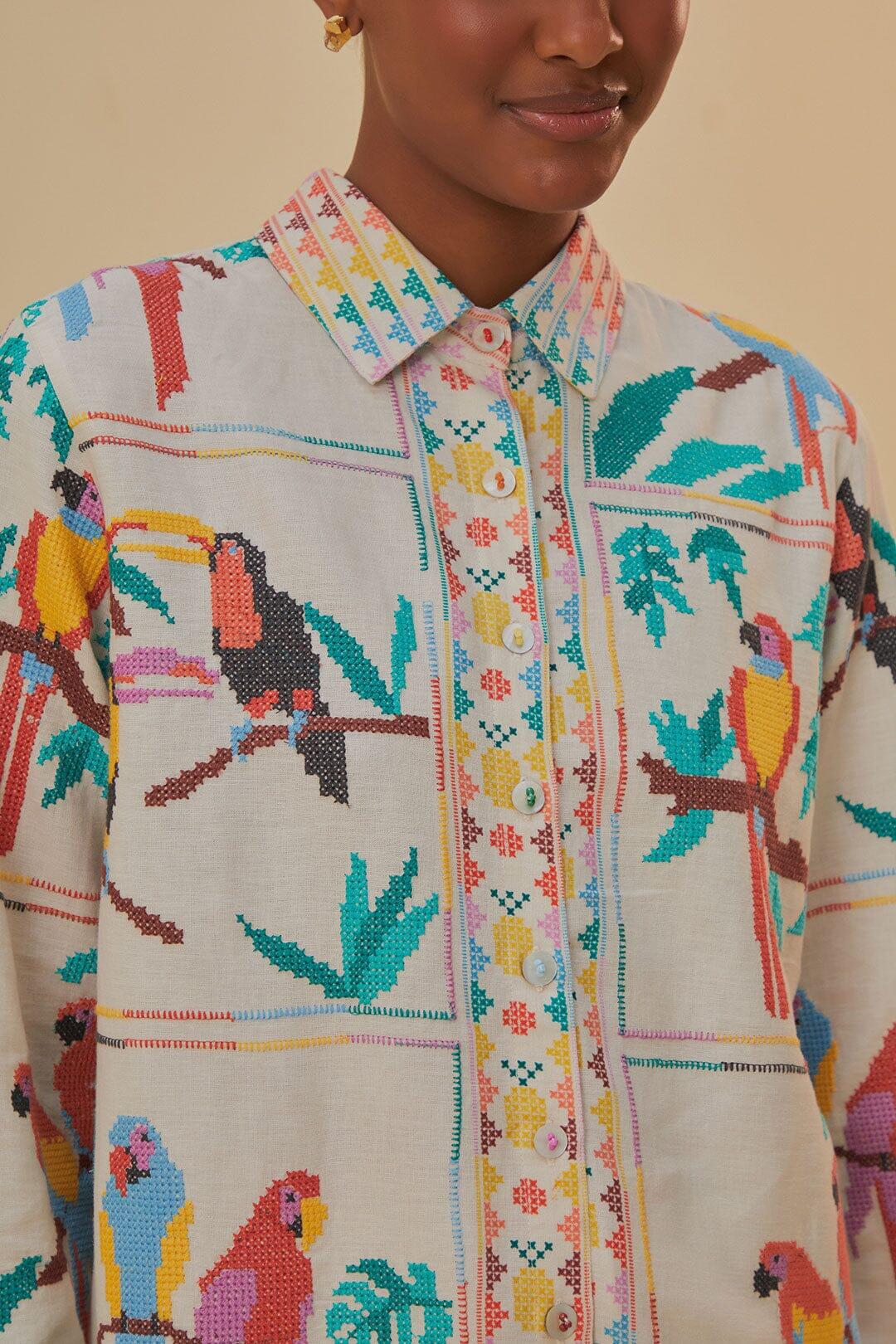 Tropical Stitch Long Sleeve Shirt - Top