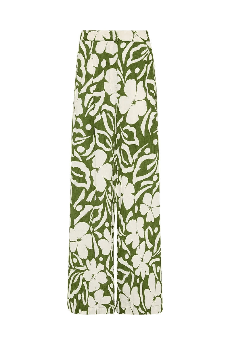 Felicity Pants Pavito Floral-Olive - Bottoms