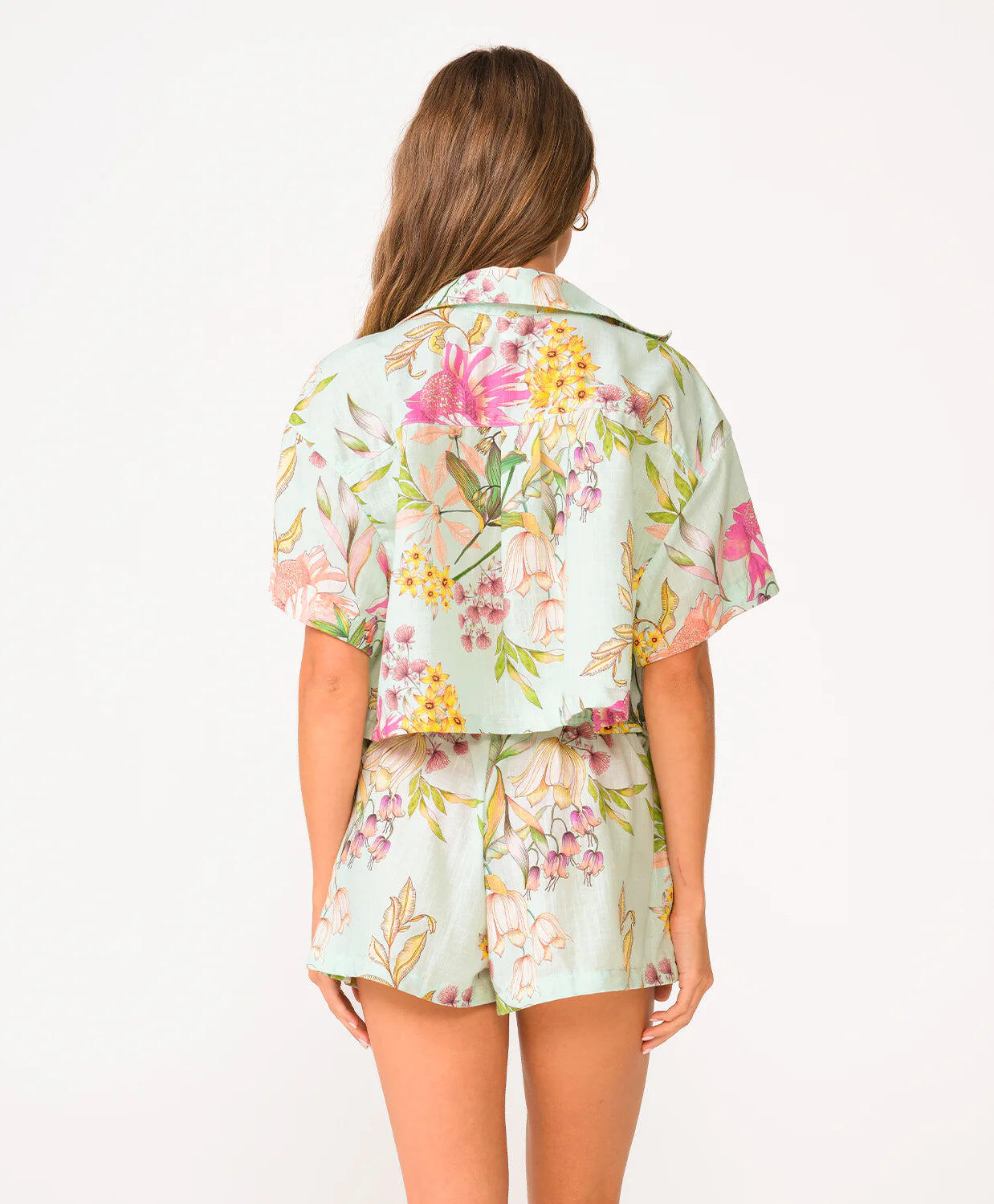 Darcy Button Crop Top Floret