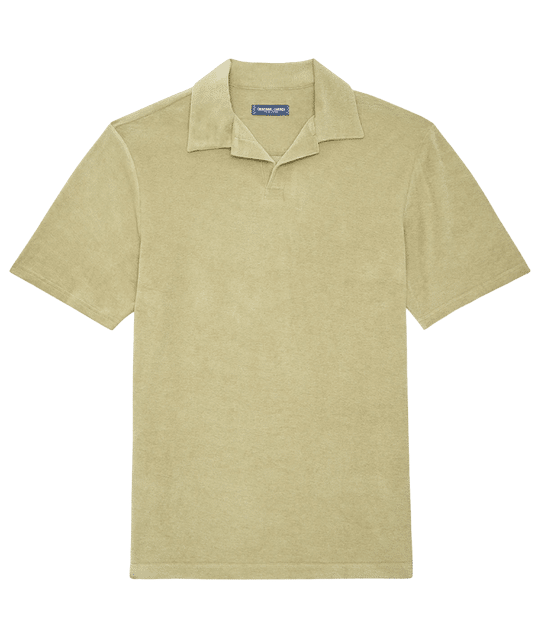 Men’s Faustino Terry Cotton Blend Polo - Jungle Green - Top