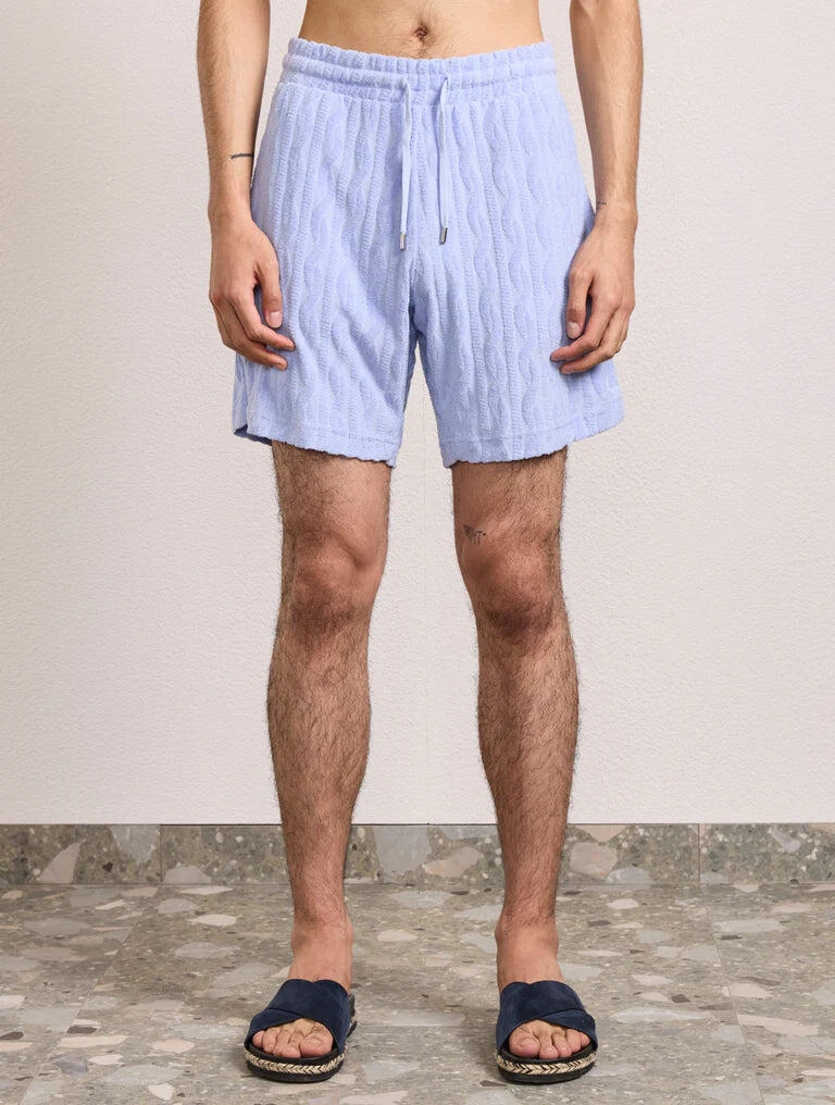 Augusto Terry Jacquard Short Chambray Blue