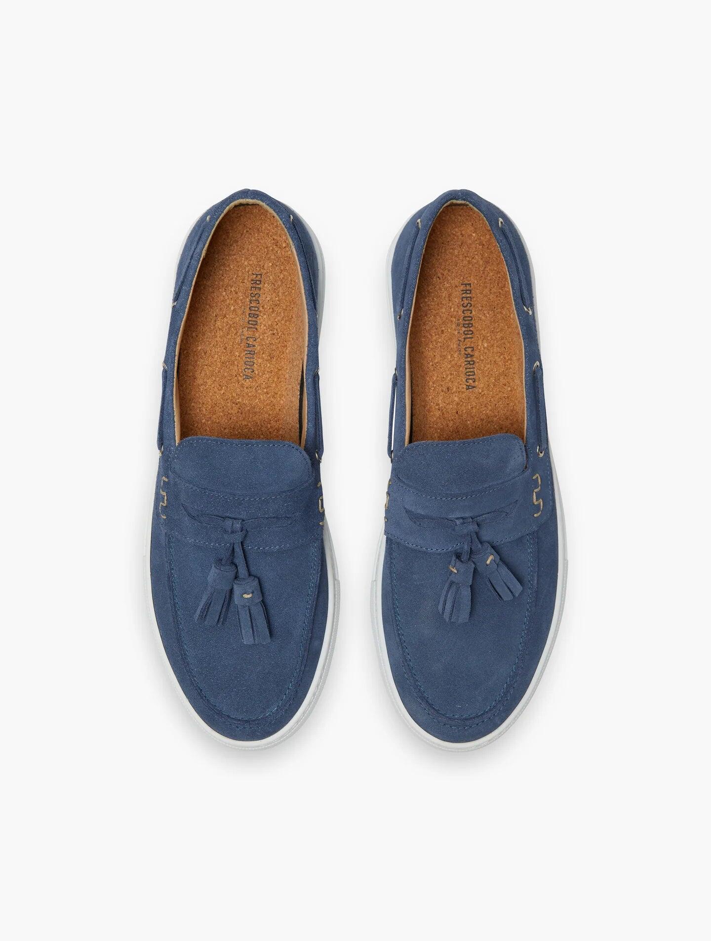 Monta Suede Deck Loafers Denim Blue