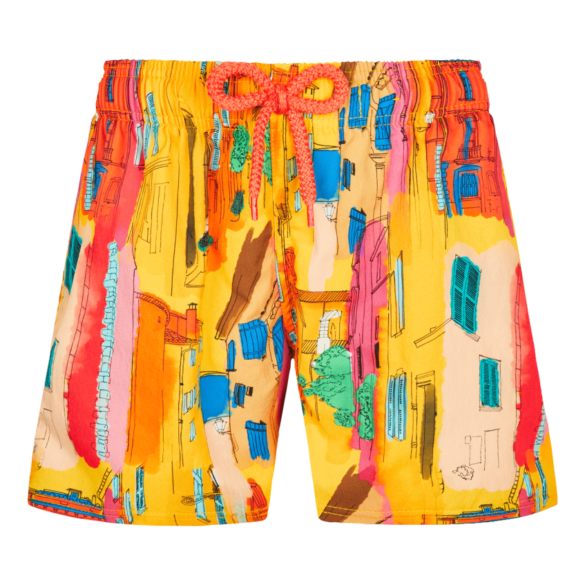 Boys Stretch Swim Shorts Sunny Streets - Boys Swim Shorts