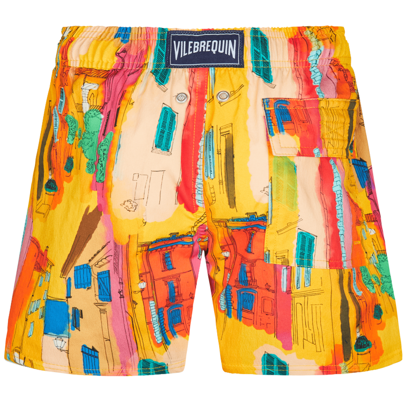 Boys Stretch Swim Shorts Sunny Streets - Boys Swim Shorts
