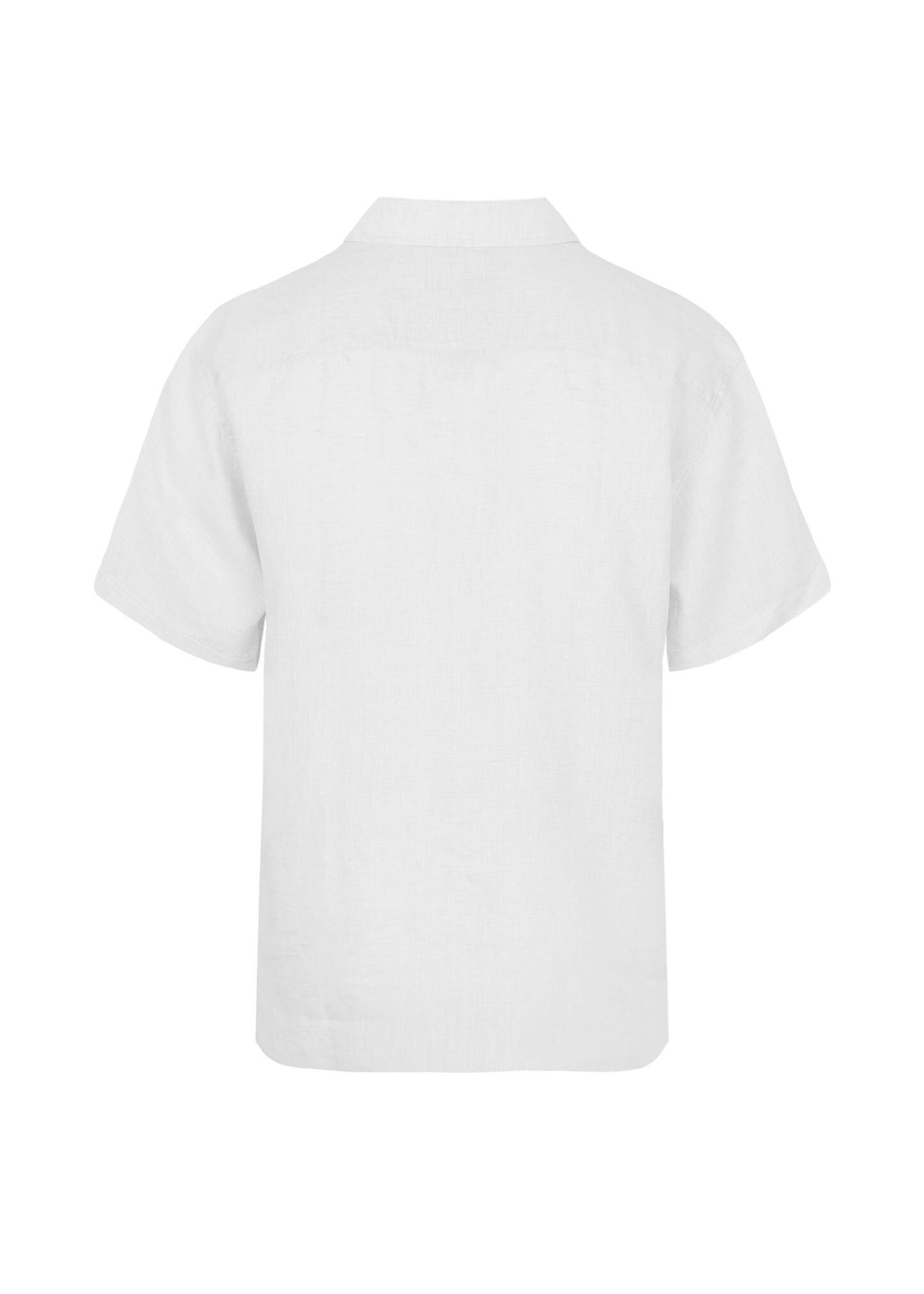 Castro Classic Linen Short Sleeve Shirt White - Short Sleeve Shirt