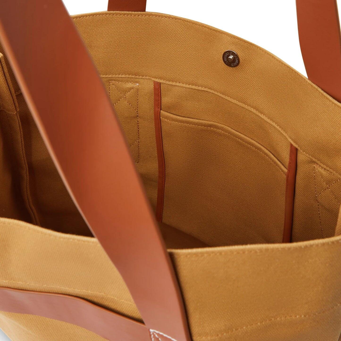 Costa Canva & Leather Beach Tote Bag Mustard - Bag