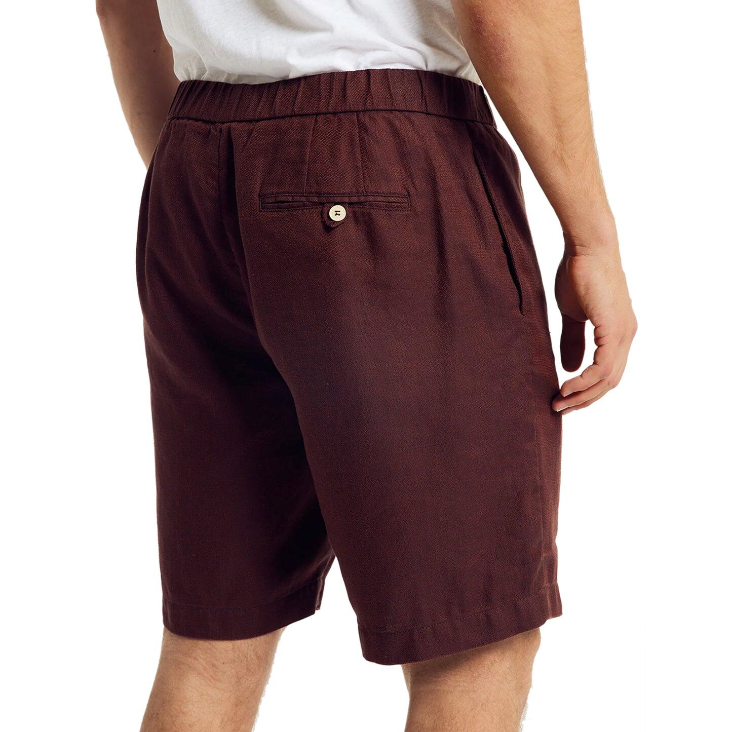 Men’s Felipe Linen Shorts - Garnet - Shorts