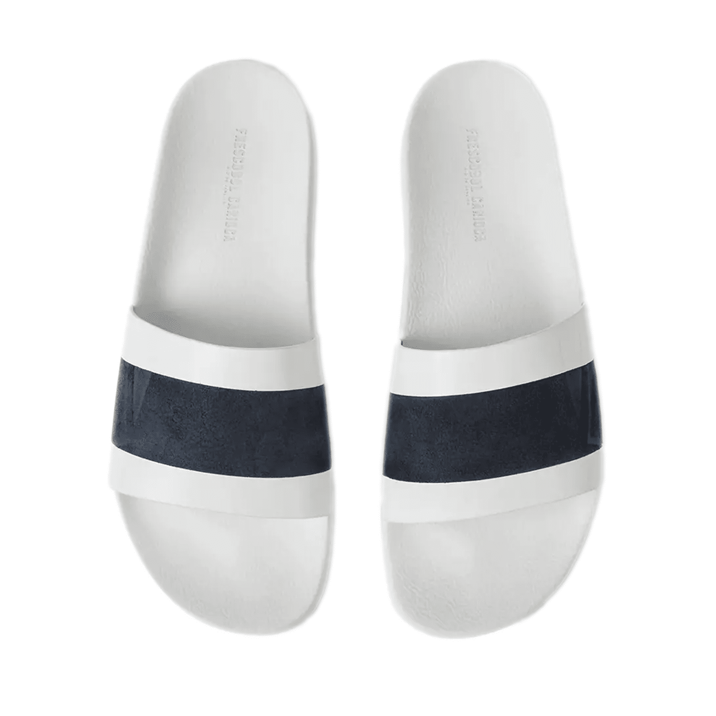 Humberto Suede Sliders - White And Navy