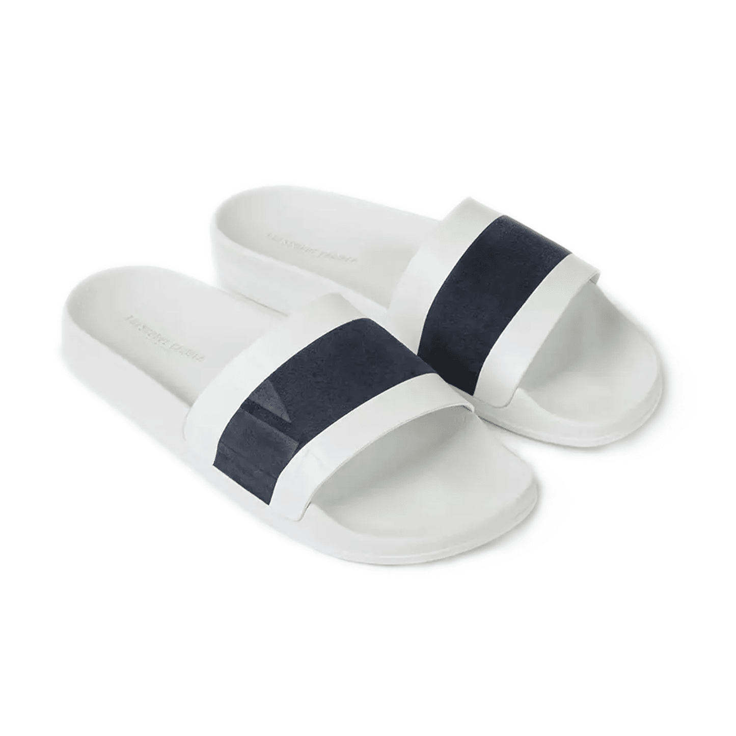 Humberto Suede Sliders - White And Navy