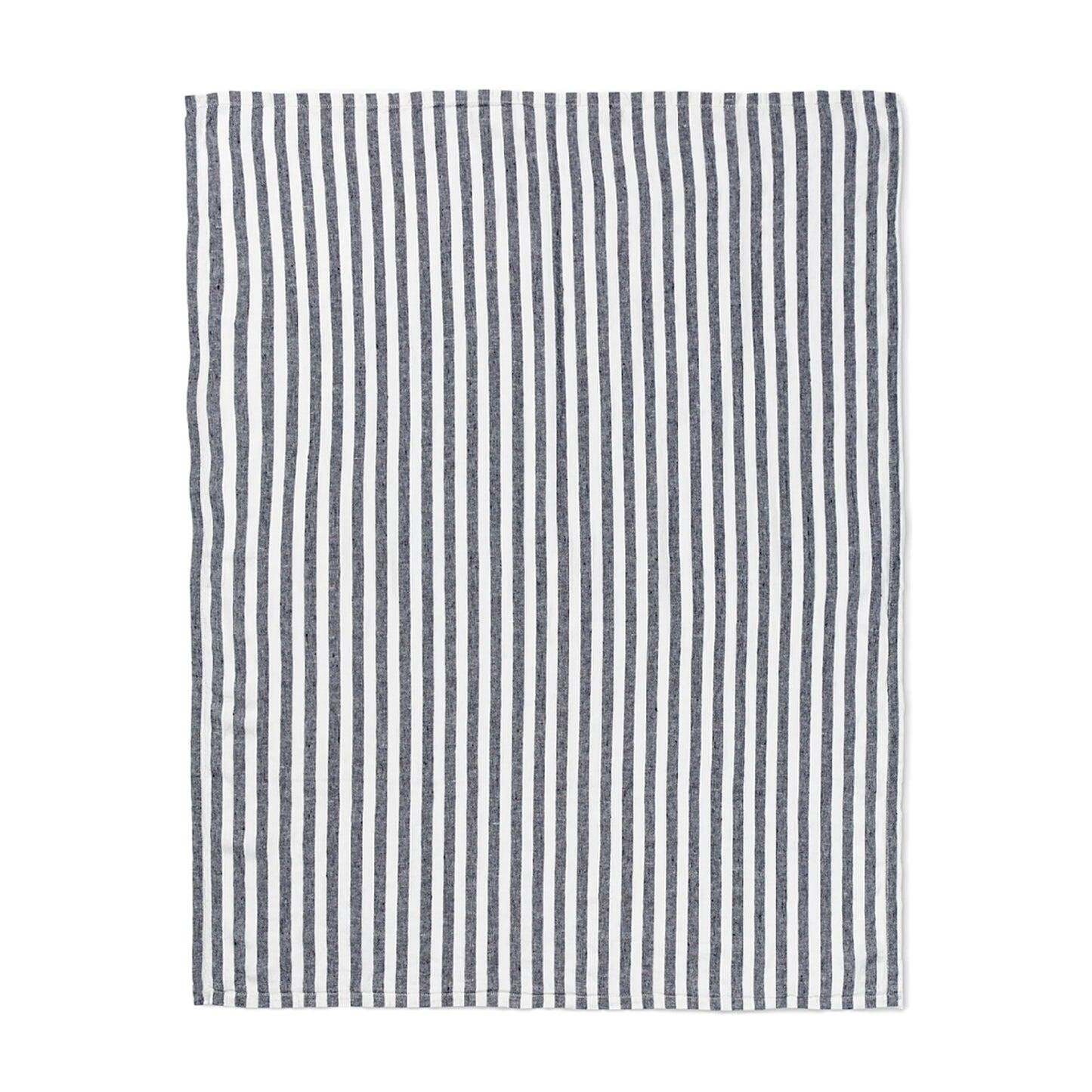 Linen Towel Stripe Midnight Blue/White - Towel