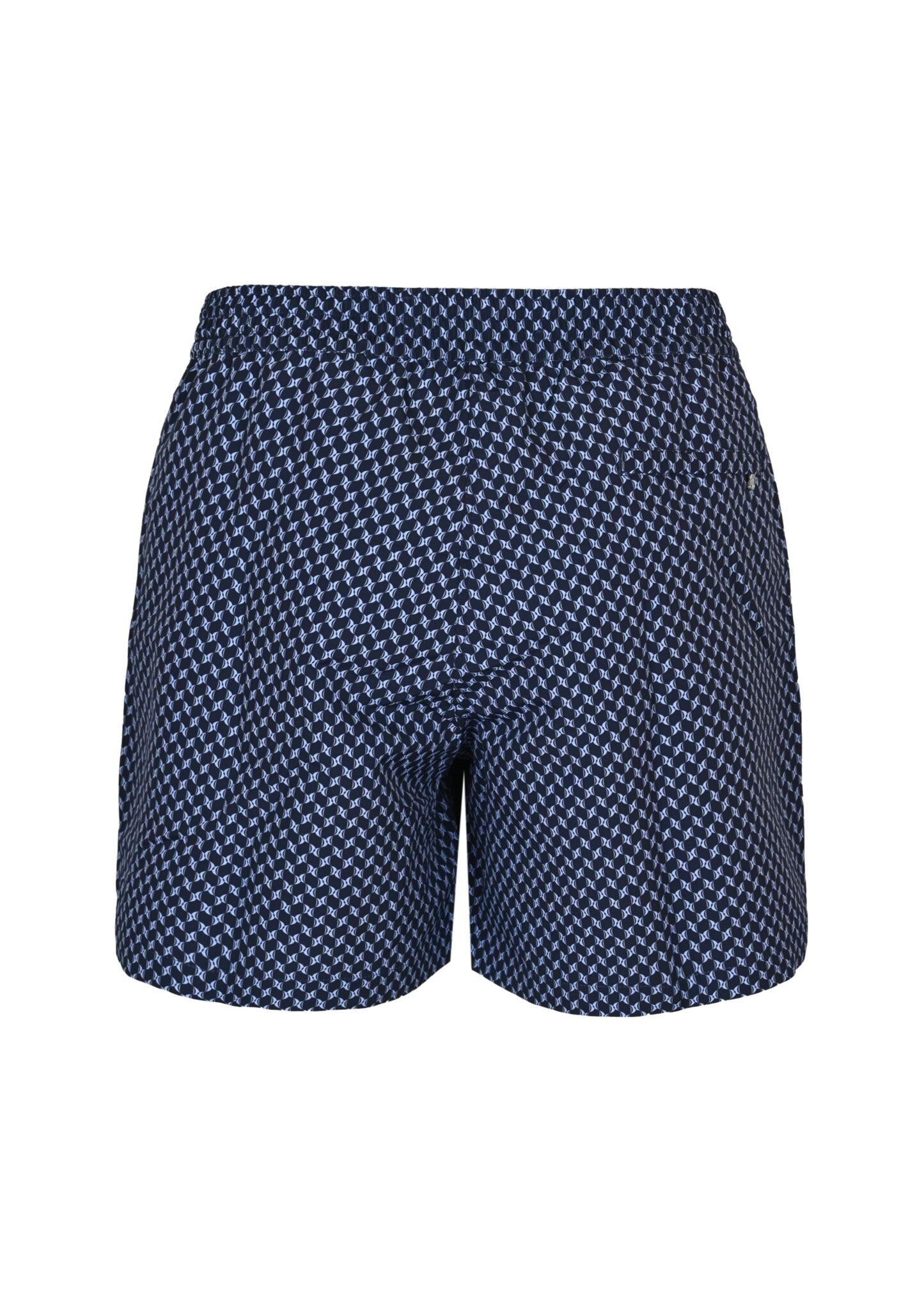 Porto Swim Short Micro Copa Print  Charcoal & Chambray Blue