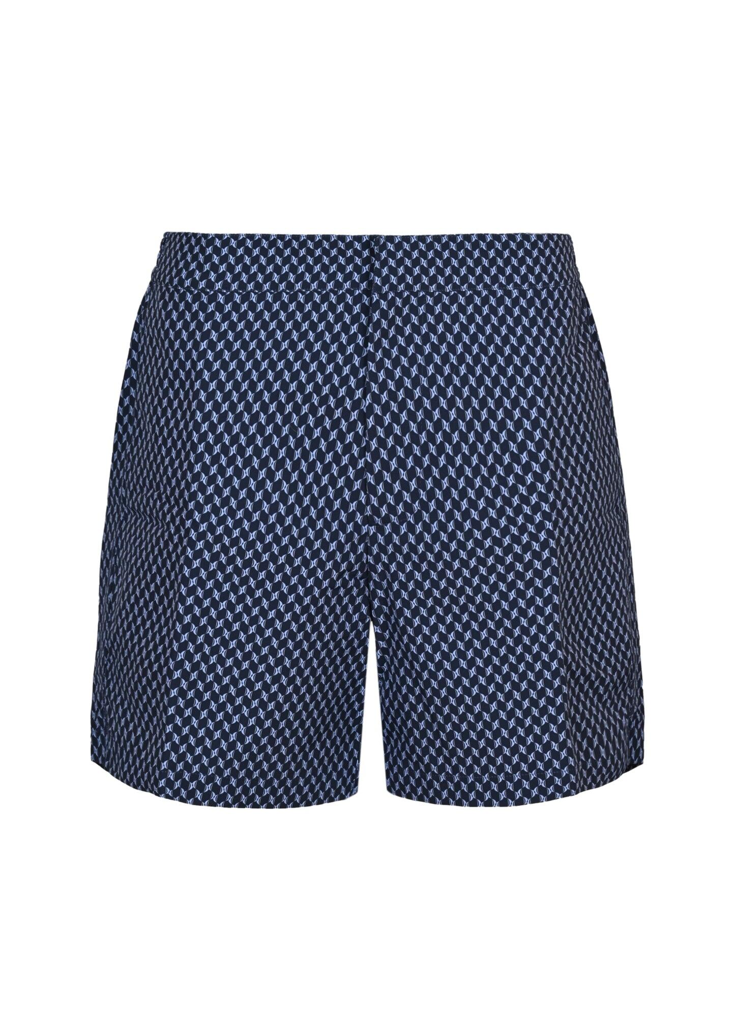 Porto Swim Short Micro Copa Print  Charcoal & Chambray Blue