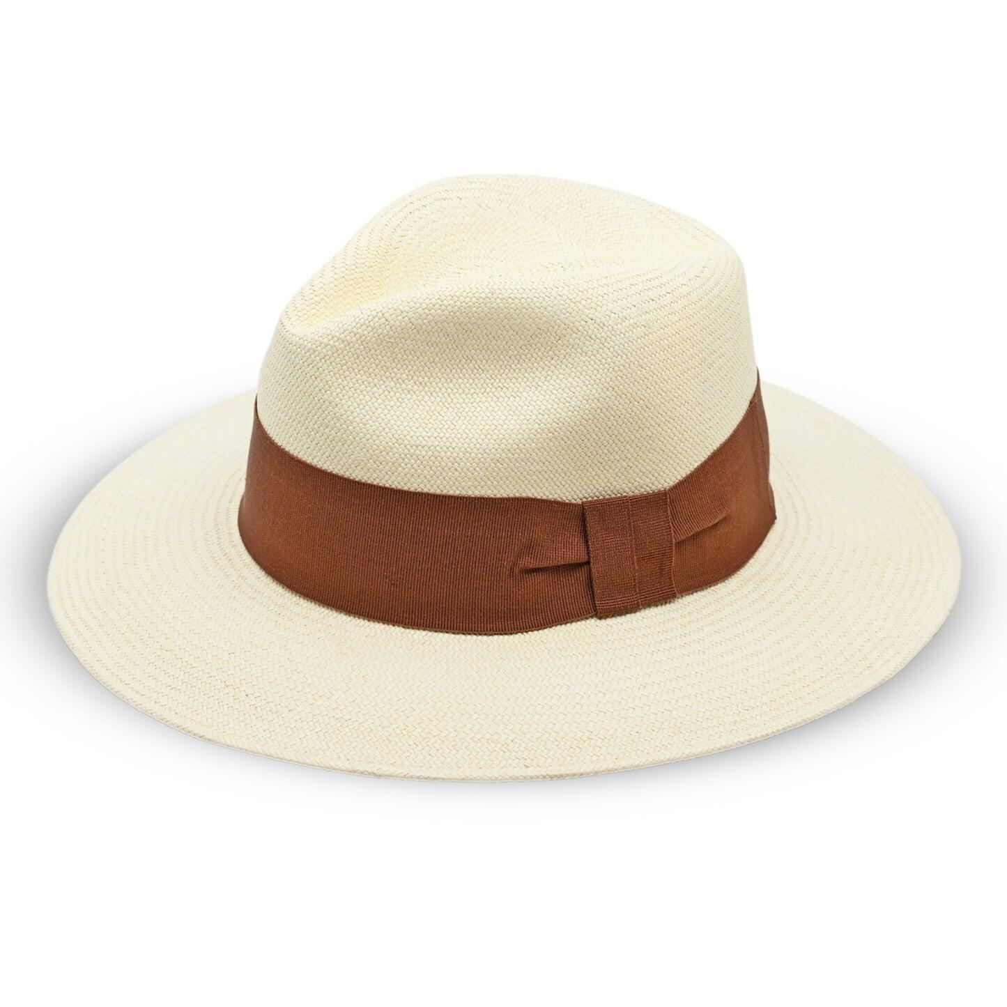 Rafael Panama Hat Wide Ribbon Silk Brown - Hat