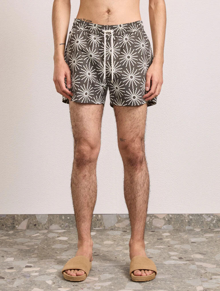 Rio Swim Short O Sol Print Seawood & Ivory
