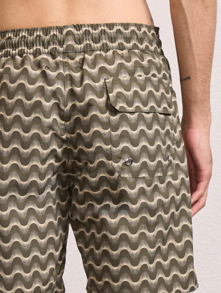 Santos Swim Short Copa Raio Do Sol Dark Olive & Dried Moss