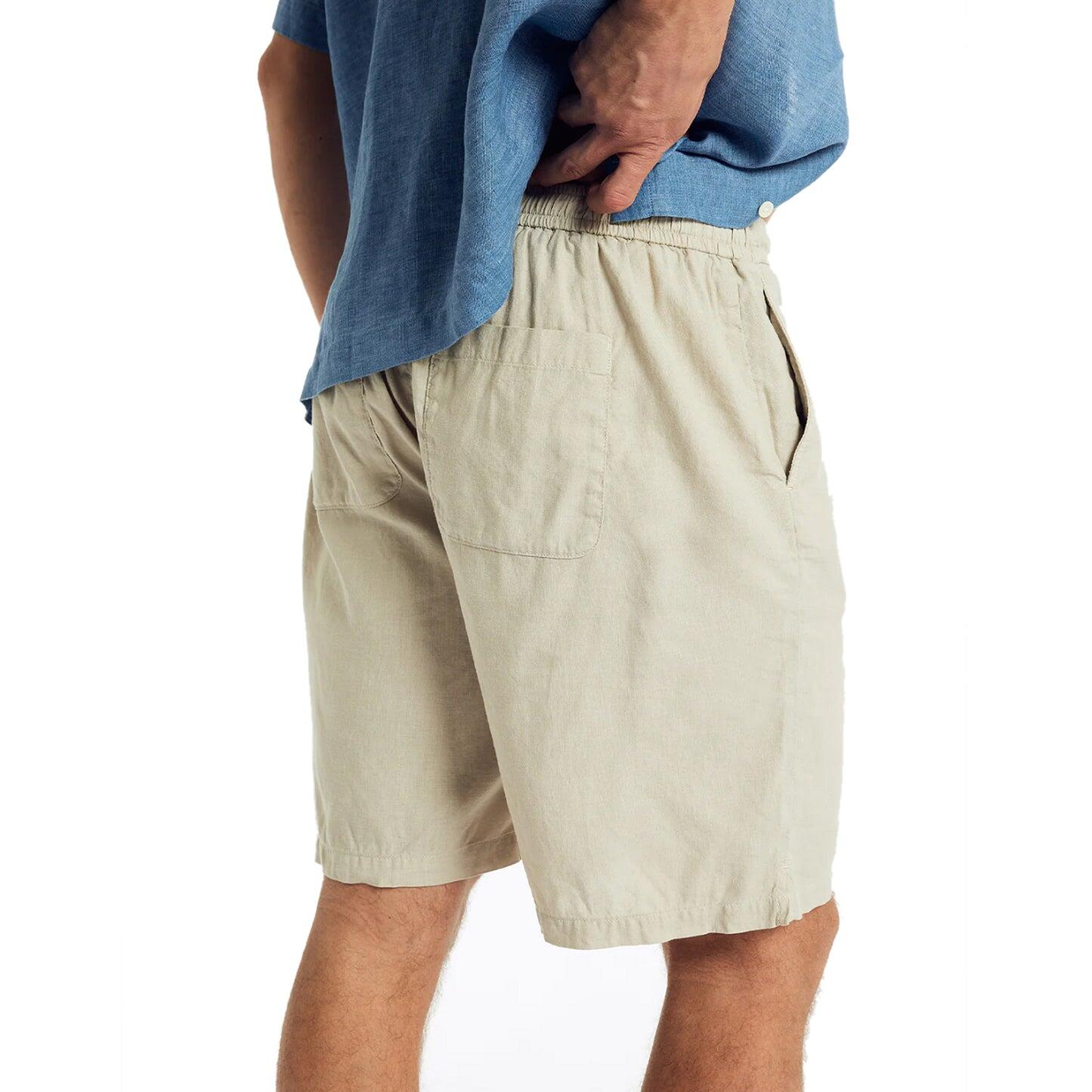 Men’s Sergio Linen Cotton Stretch Shorts - Pale Olive
