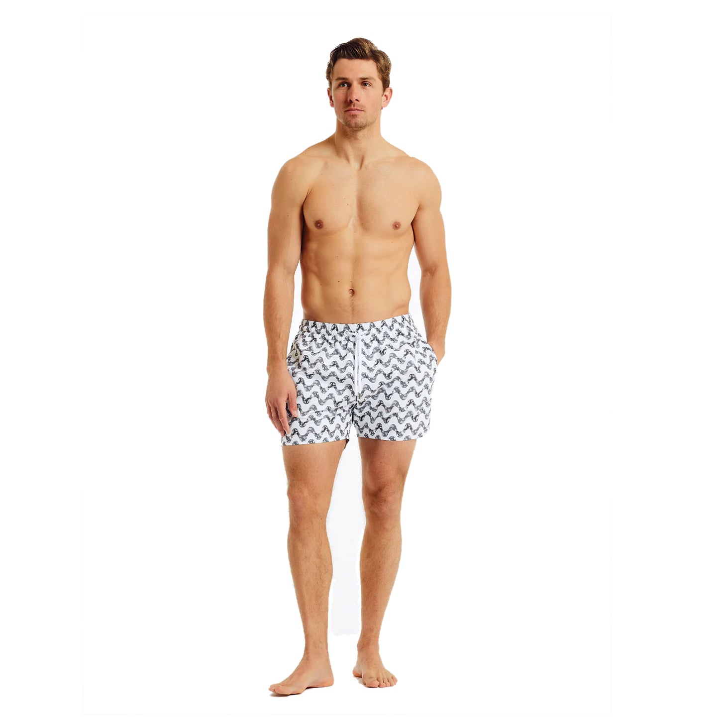 Sport Swim Short Copacabana Camo White And Stone Grey