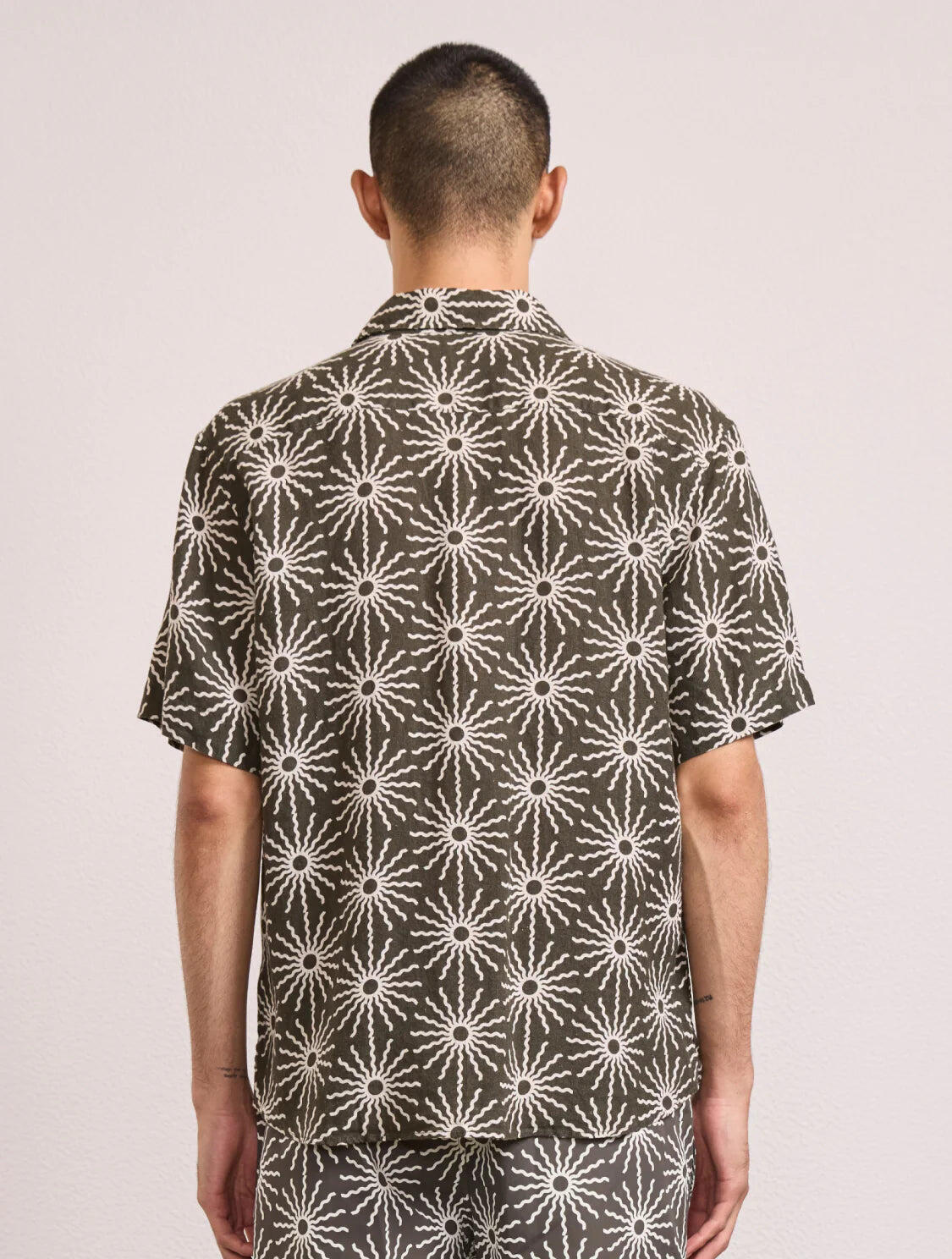 Castro Linen Copa Sol Printed Short Sleeve Shirt Seawood - Short Sleeve Shirt