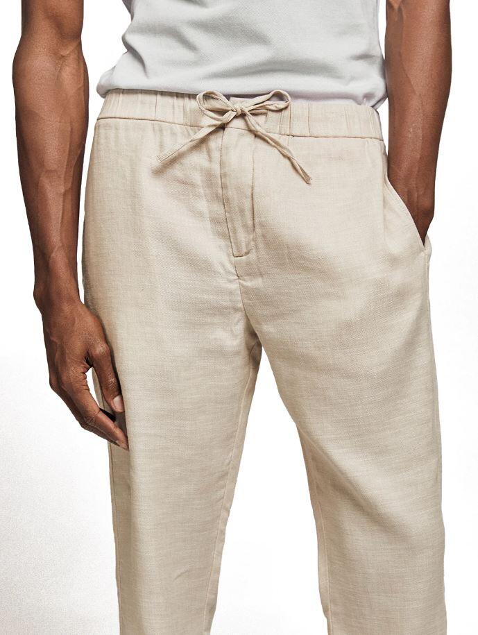 Oscar STR Linen Chinos Sand - Trousers