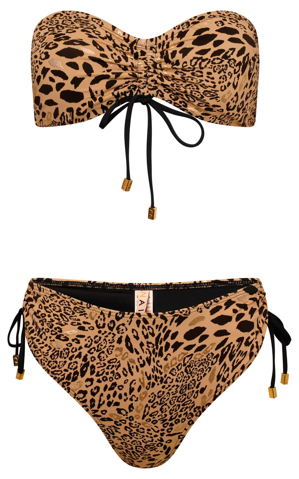 Brigitte Bandeau Bikini Top Golden Leopard
