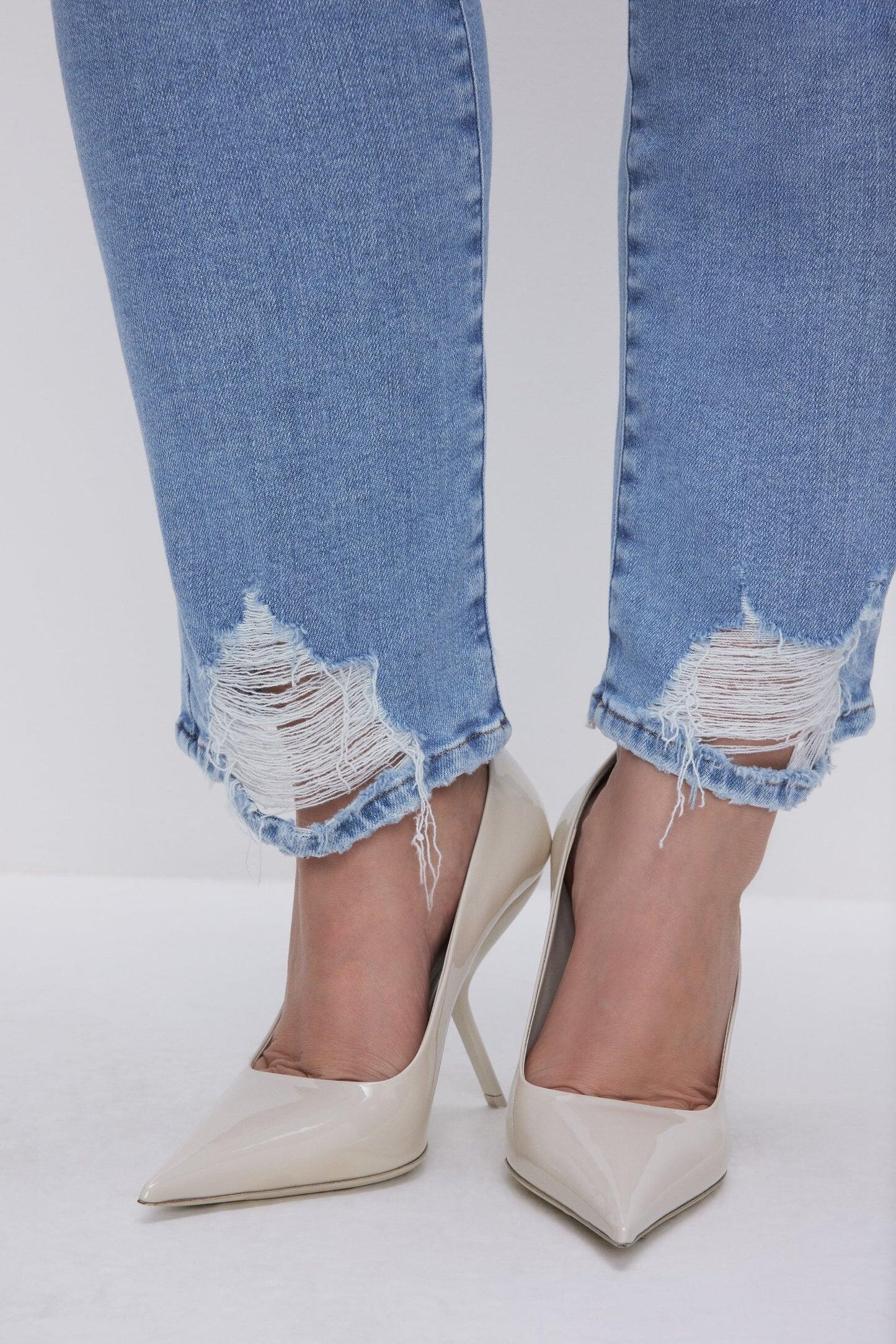 Good Legs Straight Exposed Buttons Indigo - Bottoms