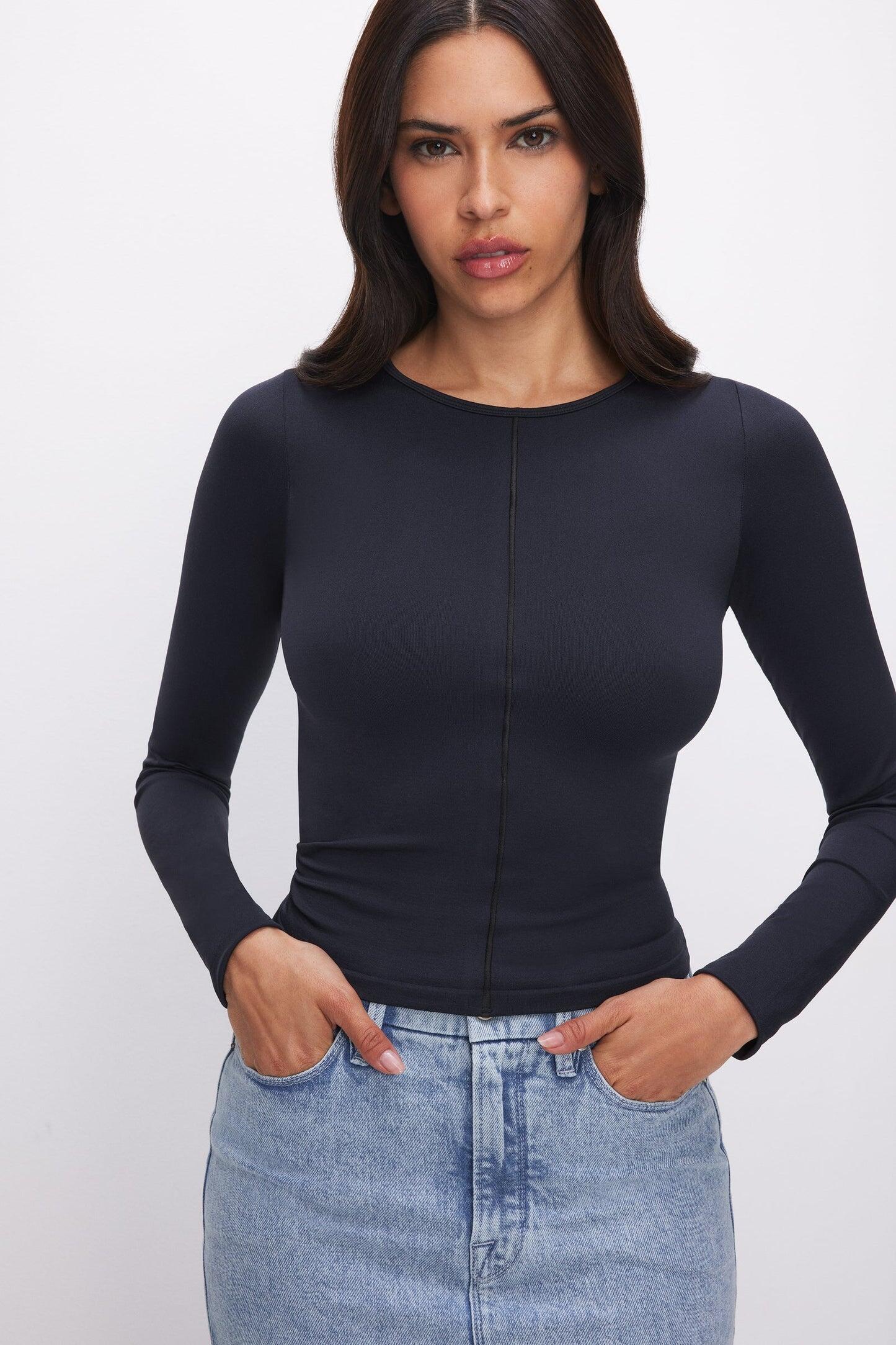 Sculpted Seamless Long Sleeve Tee Black - Top