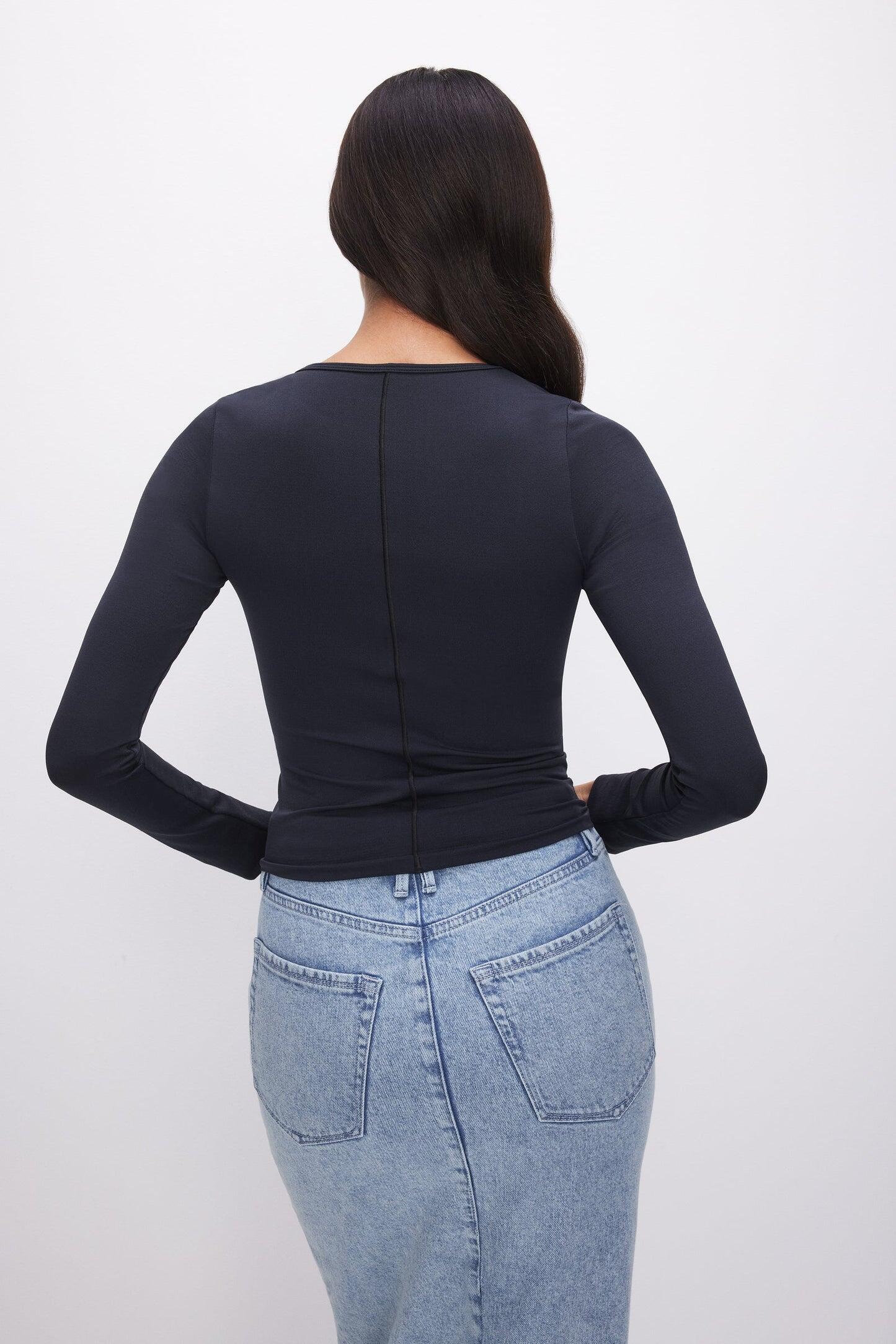 Sculpted Seamless Long Sleeve Tee Black - Top