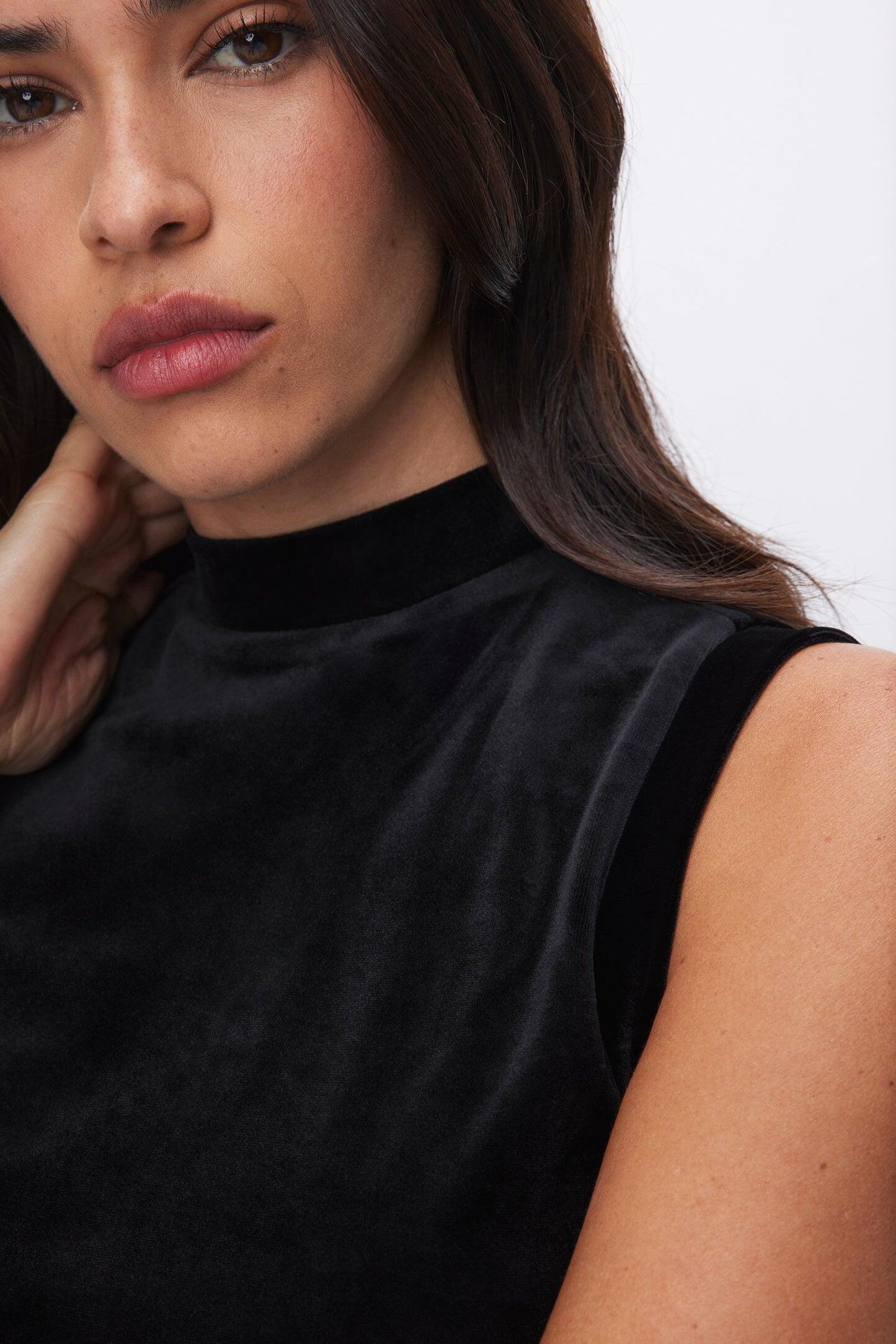 Velvet Tank Black - Top