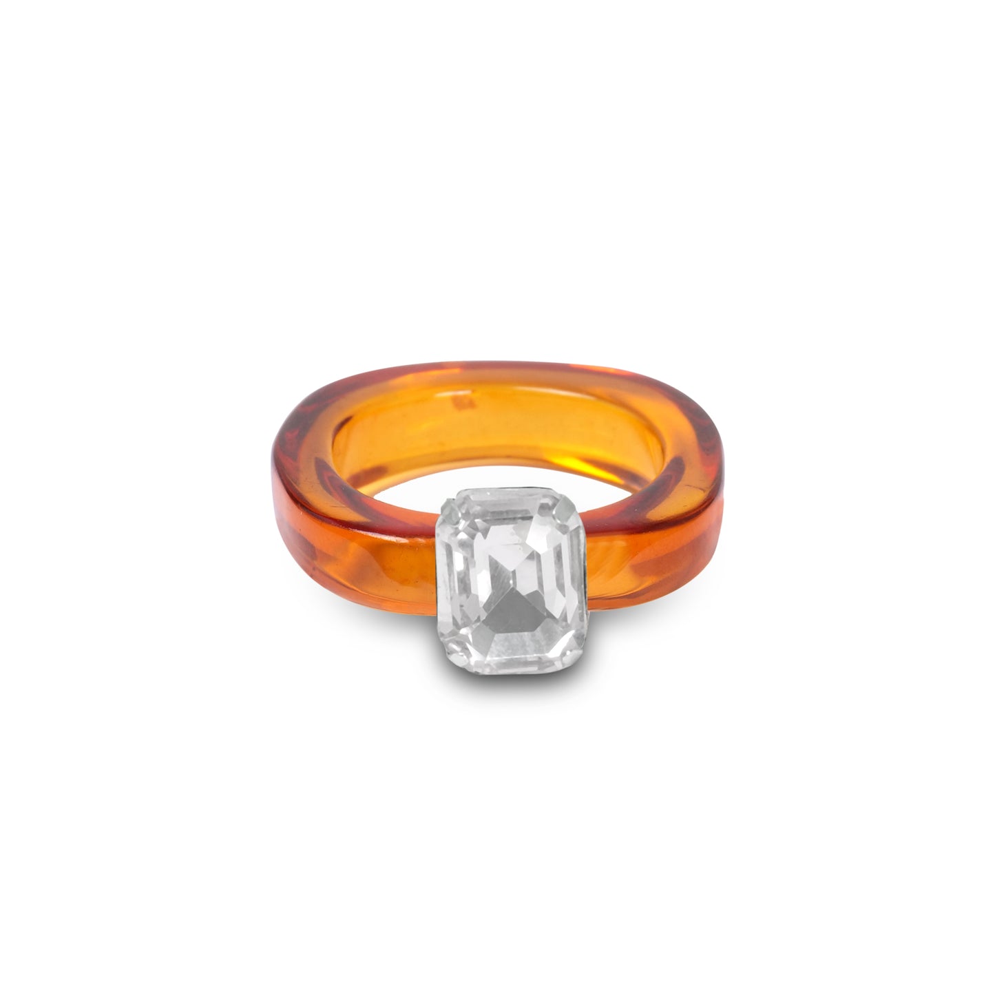 Candy Gemstone Acrylic Ring Brown/Blue Stone - Ring