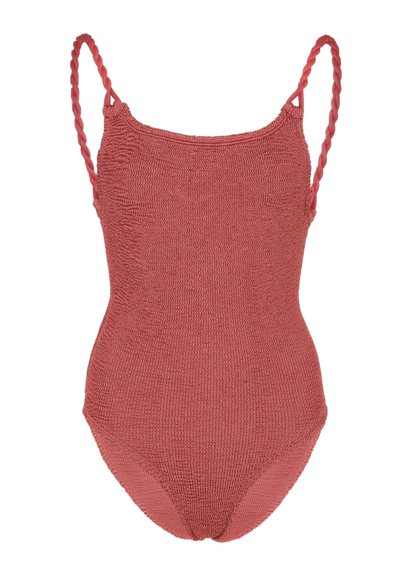 Camille One Piece Metallic Rosewood