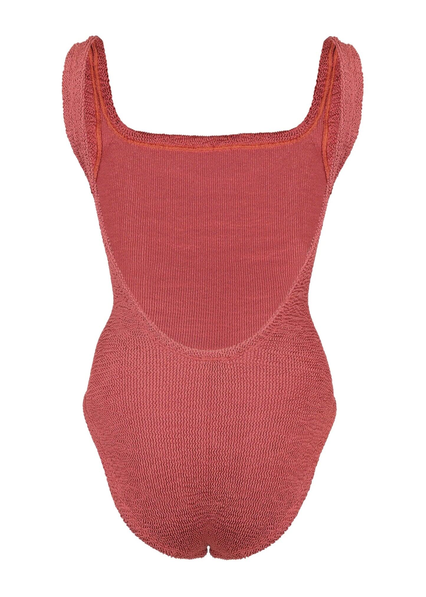 Classic Square Neck Swim Metallic Rosewood