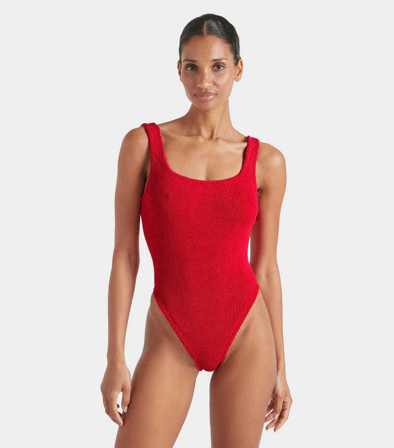 Classic Square Neck Swim Red