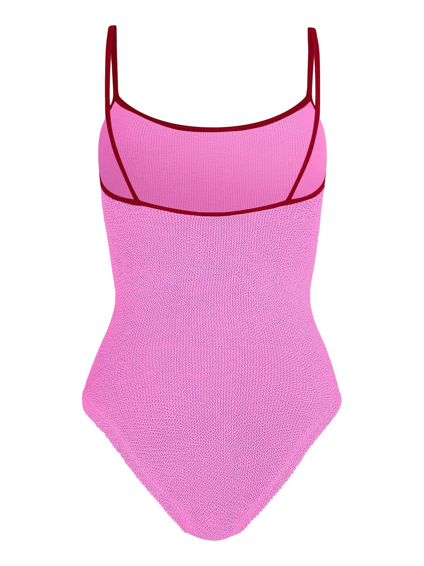 Pamela Swim Contrast Bubblegum/Red
