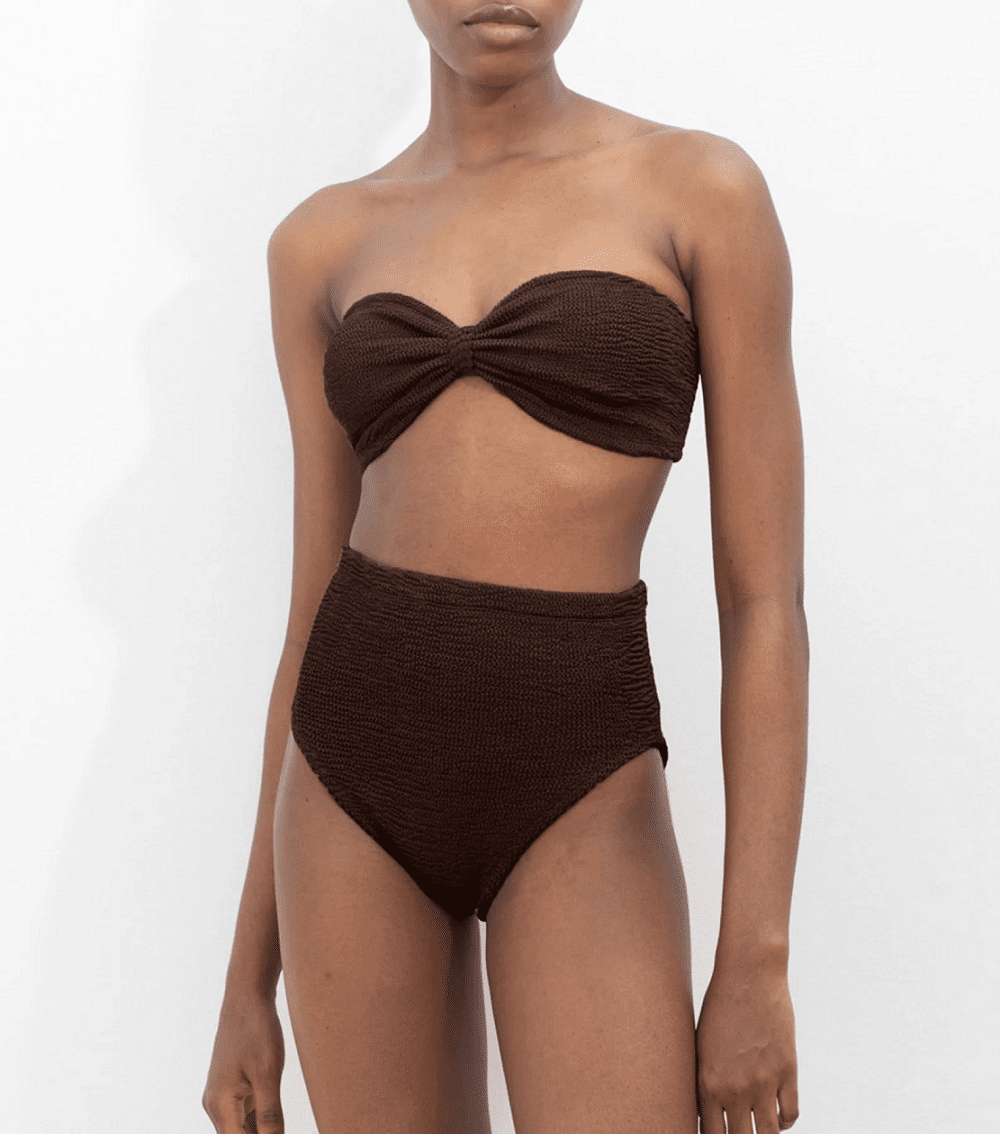 Bandeau Bikini Set in Brown 