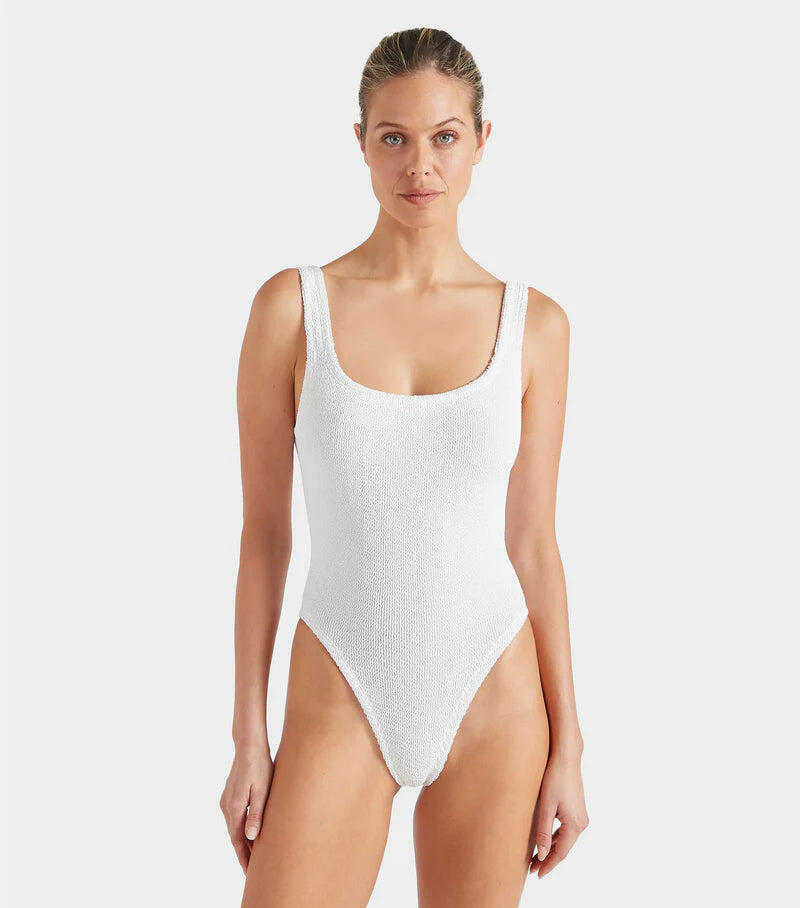 Classic Square Neck Swim White