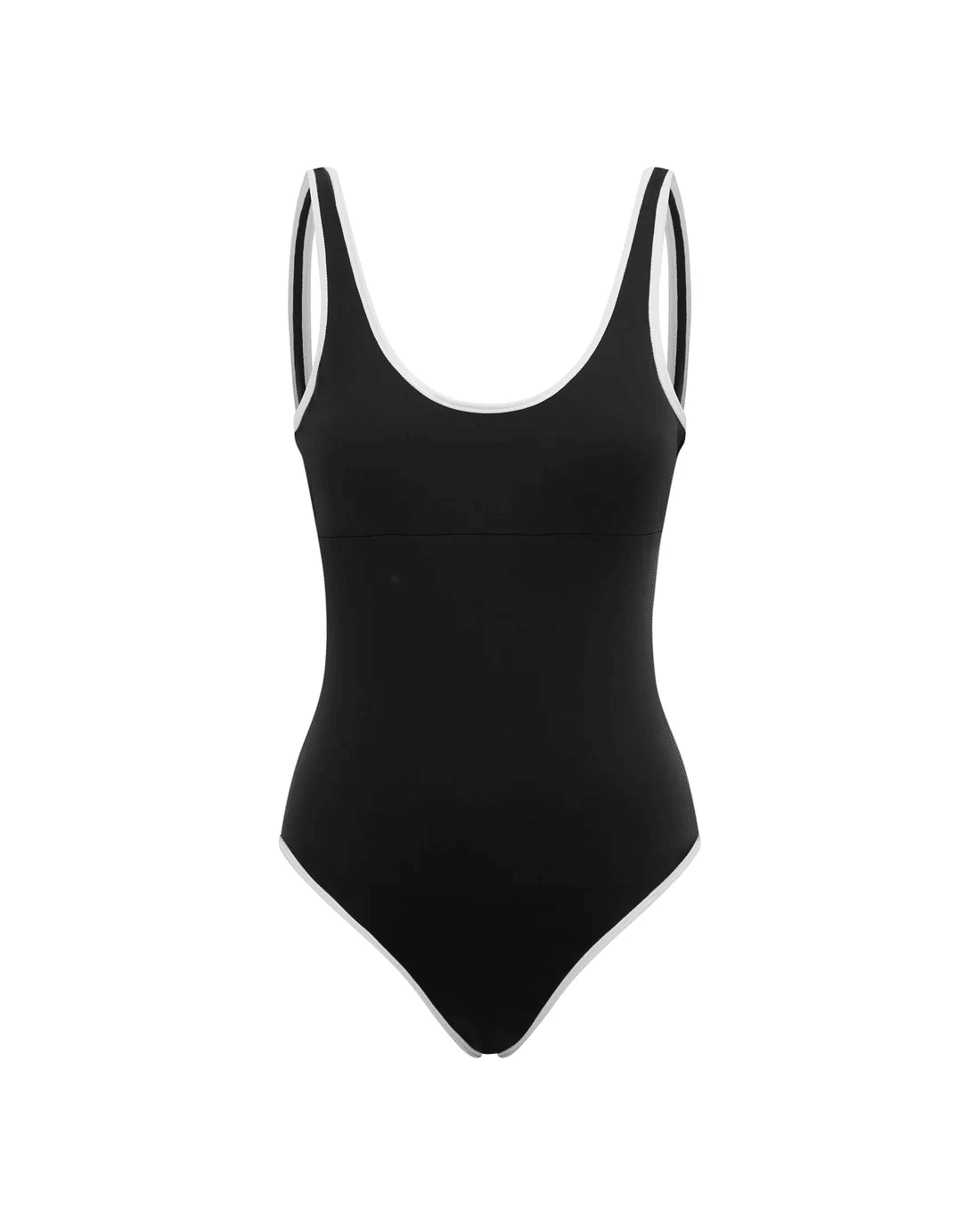 Backless Duo One Piece Black and White Contrast