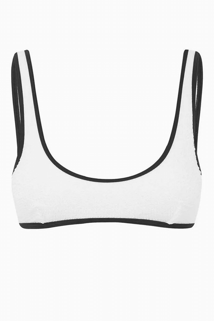 The 90's Duo Crop Top White/Black Crimp