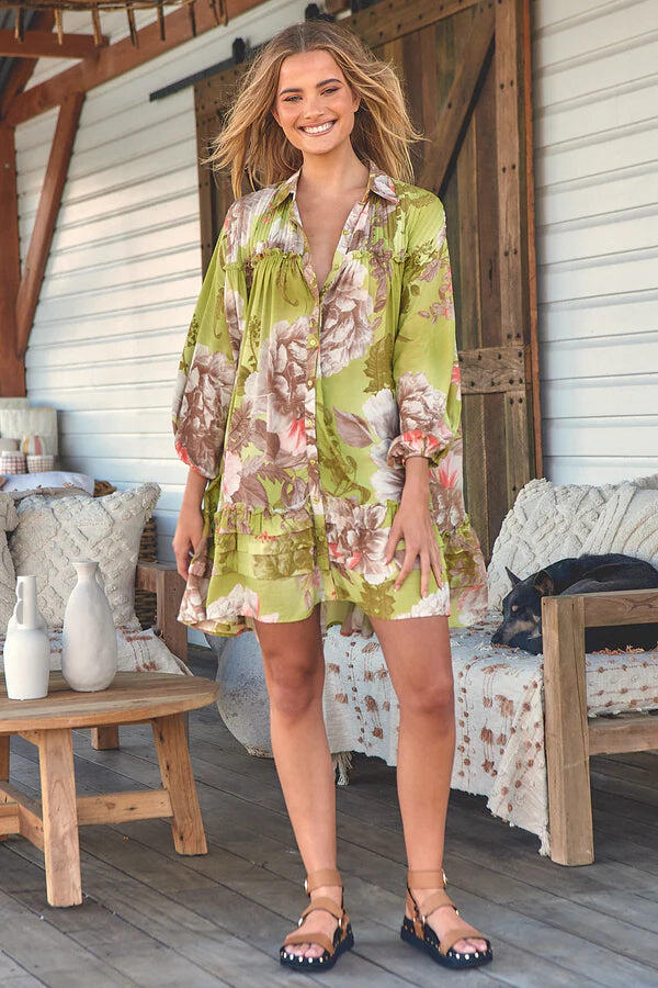 Mistletoe Print Aimee Mini Dress - Dress