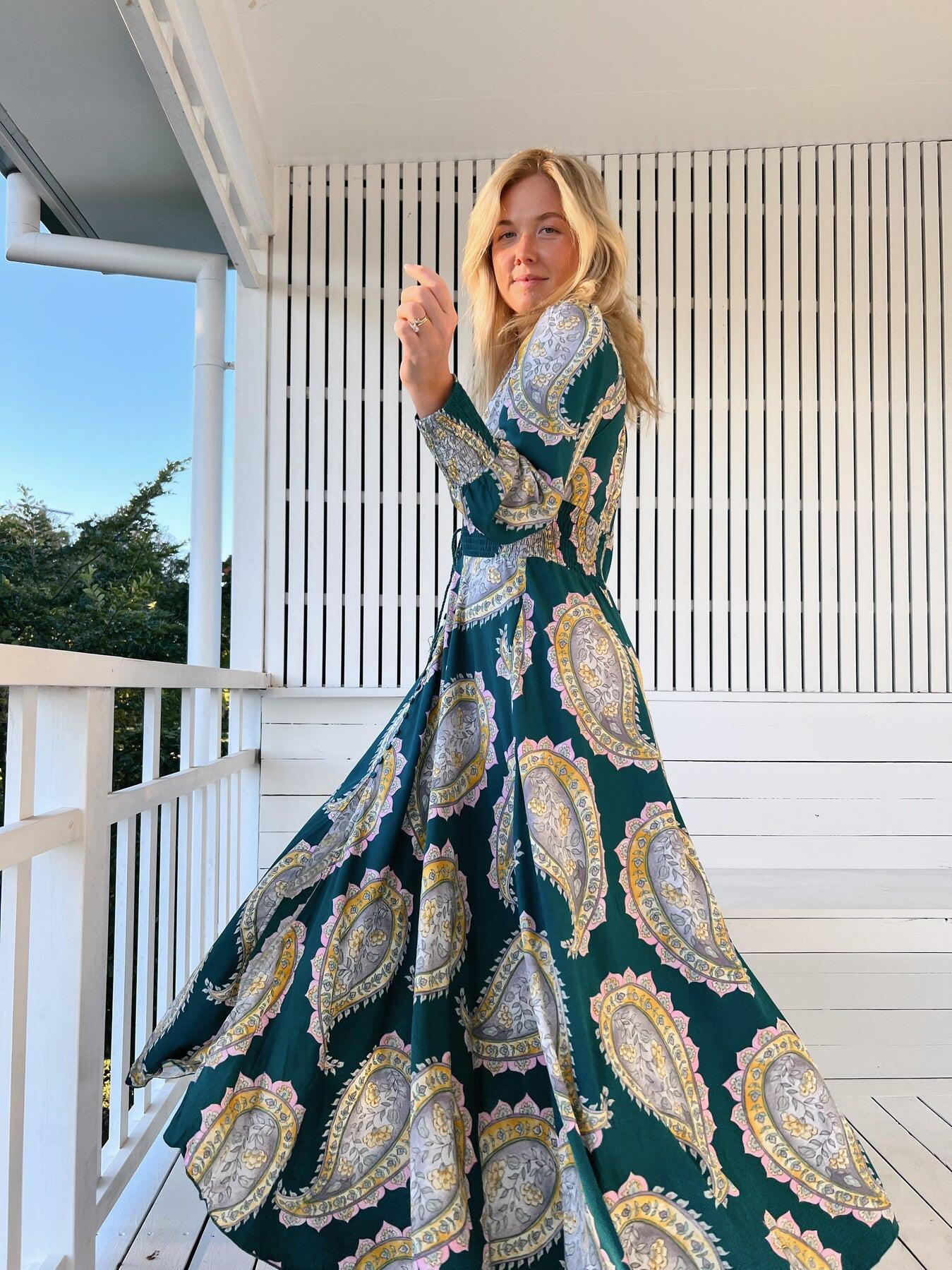 Mahala Print Florin Indie Maxi Dress - Dress