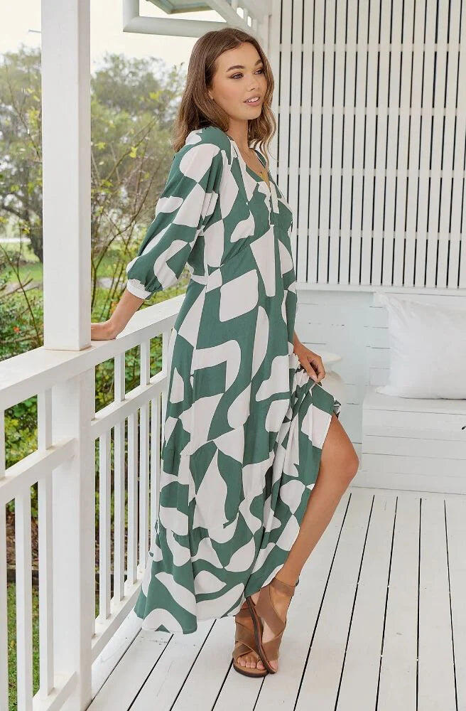 New Jersey Print Maisie Maxi Dress