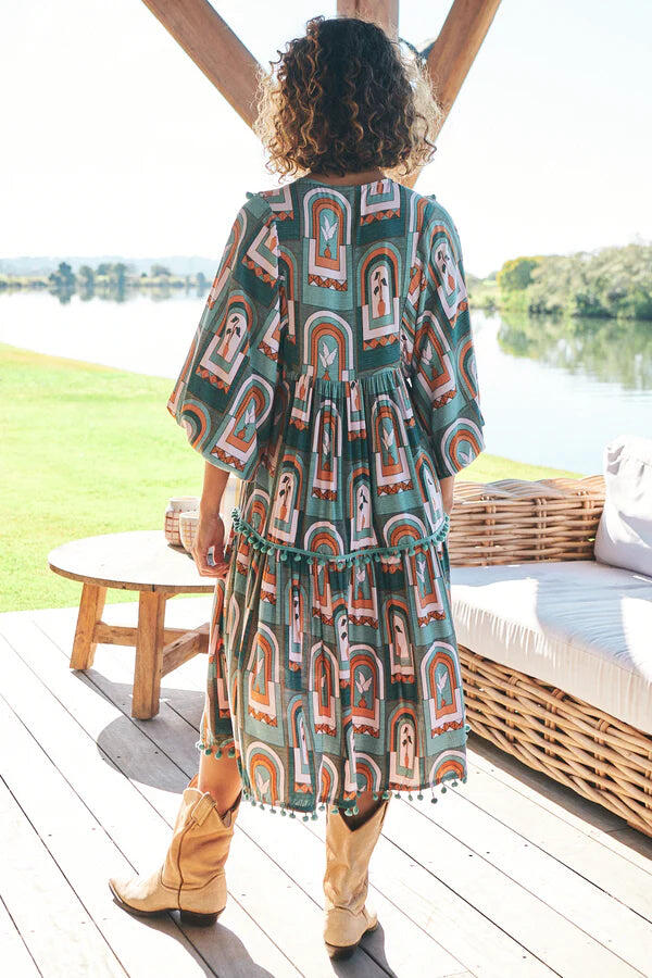 Emerald Arches Print Palace - Dress