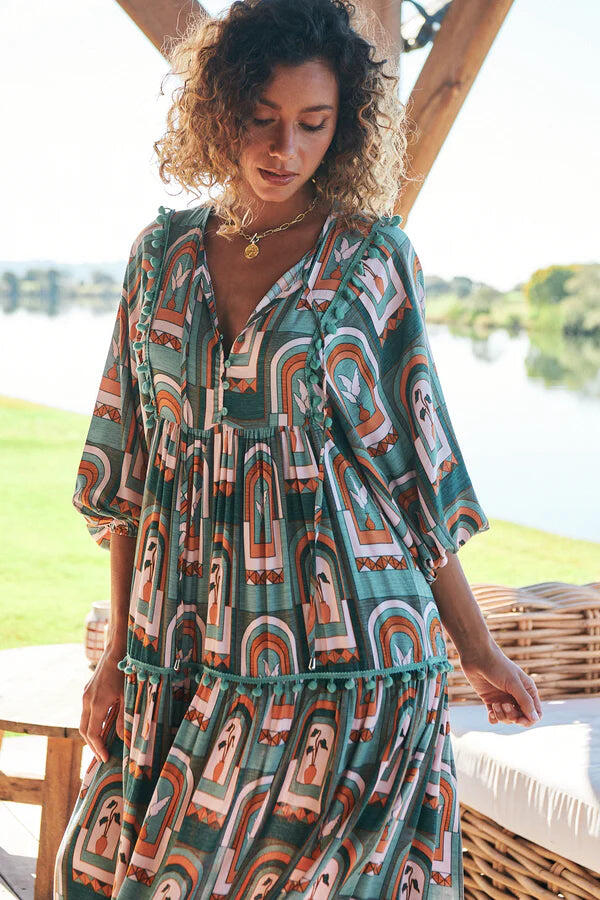 Emerald Arches Print Palace - Dress