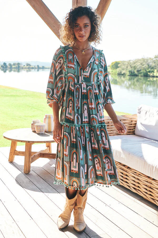Emerald Arches Print Palace - Dress